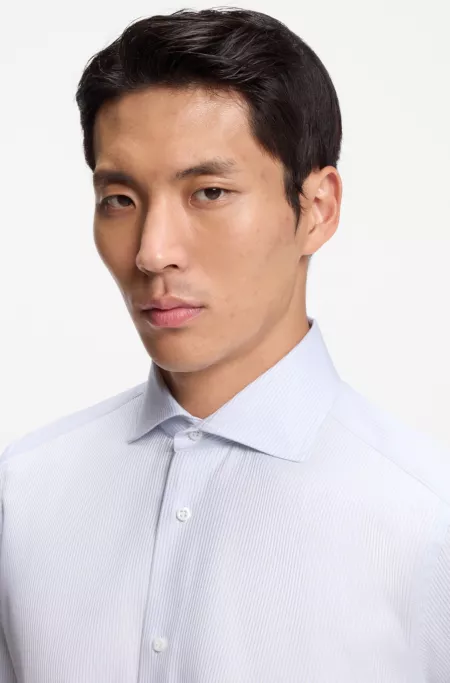 Chemise Regular en coton italien à rayures