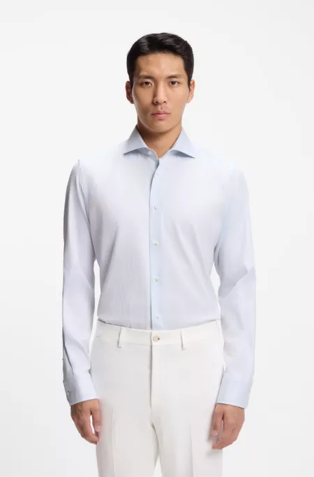Chemise Regular en coton italien à rayures