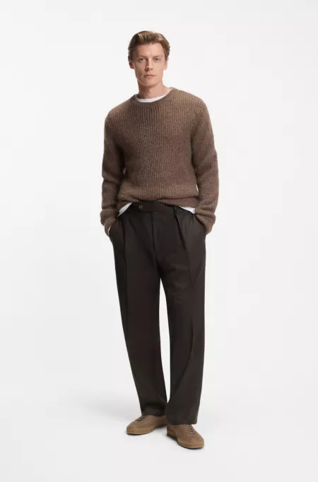 BECKHAM x BOSS relaxed-fit trousers in virgin wool
