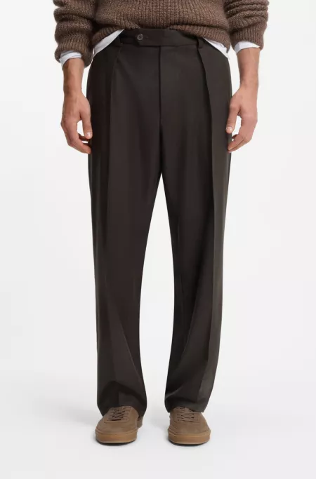 BECKHAM x BOSS relaxed-fit trousers in virgin wool