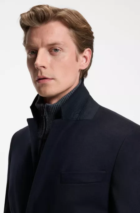 BECKHAM x BOSS slim-fit coat in wool and cashmere