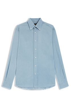 Regular-fit overhemd van Italiaans denim