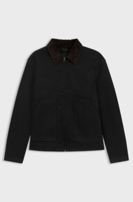 BECKHAM x BOSS jacket in black rigid denim, Black