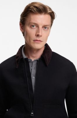 BECKHAM x BOSS jacket in black rigid denim, Black