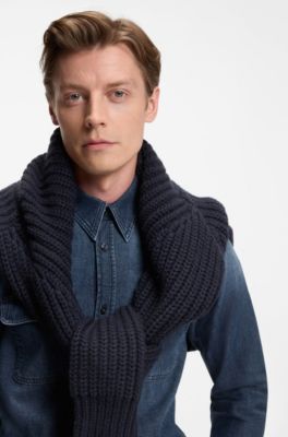 BECKHAM x BOSS shirt in blue denim, Dark Blue