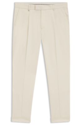 Washable trousers in comfort-stretch fabric, White