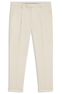 Washable trousers in comfort-stretch fabric, White
