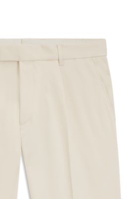 Washable trousers in comfort-stretch fabric, White