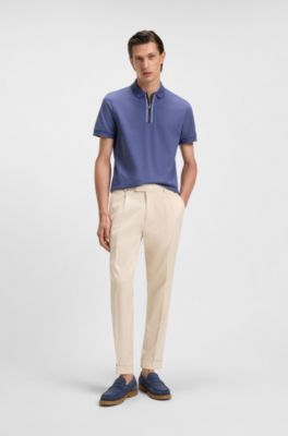 Washable trousers in comfort-stretch fabric, White