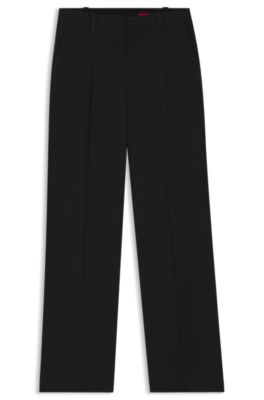Regular-fit trousers in stretch crepe, Black