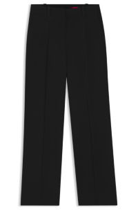 Regular-fit trousers in stretch crepe, Black