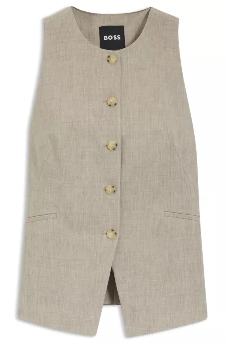 Slim-fit waistcoat in virgin wool