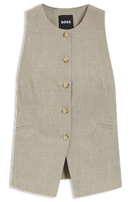 Slim-fit waistcoat in virgin wool