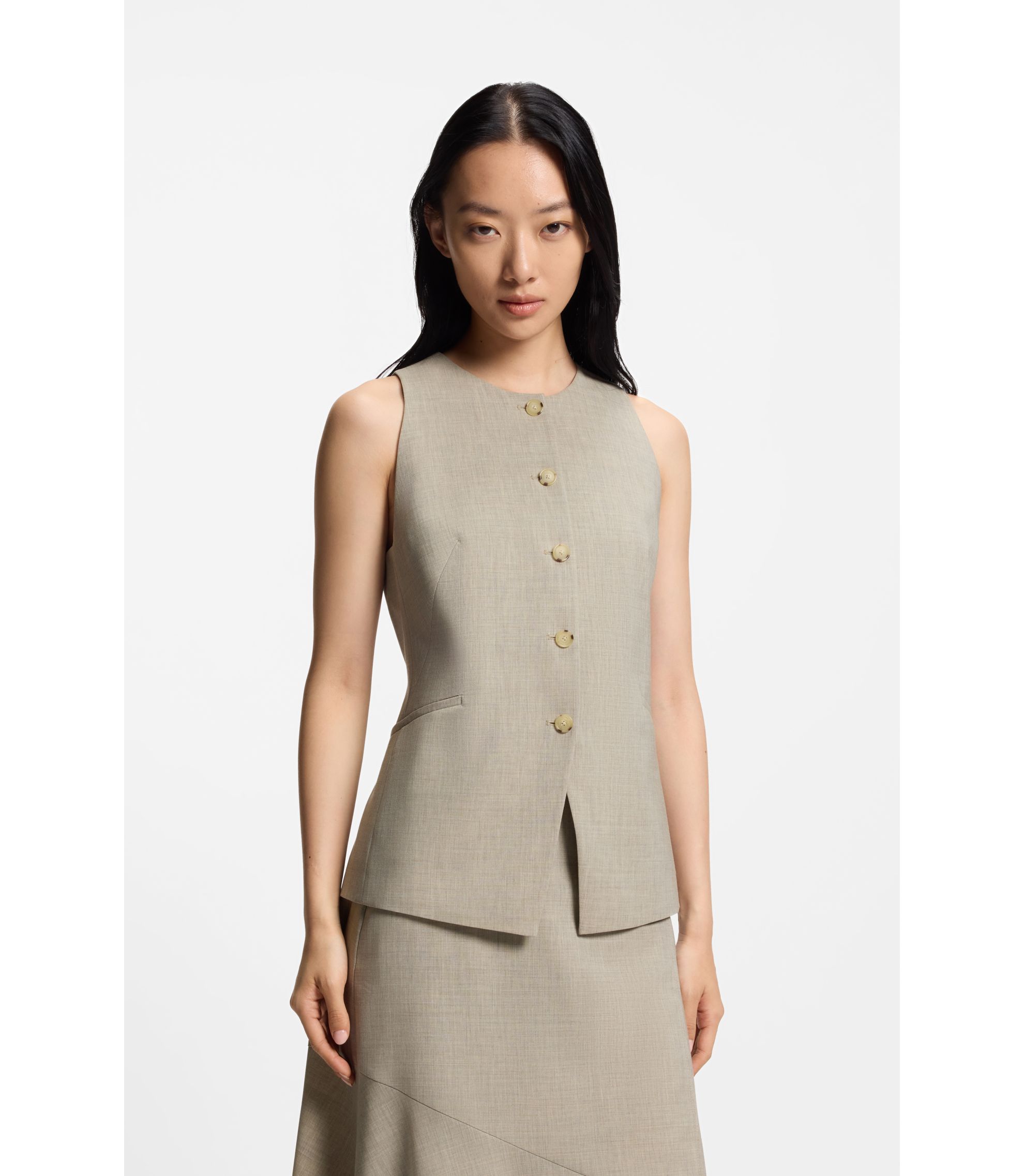 Slim-Fit Weste aus Schurwolle