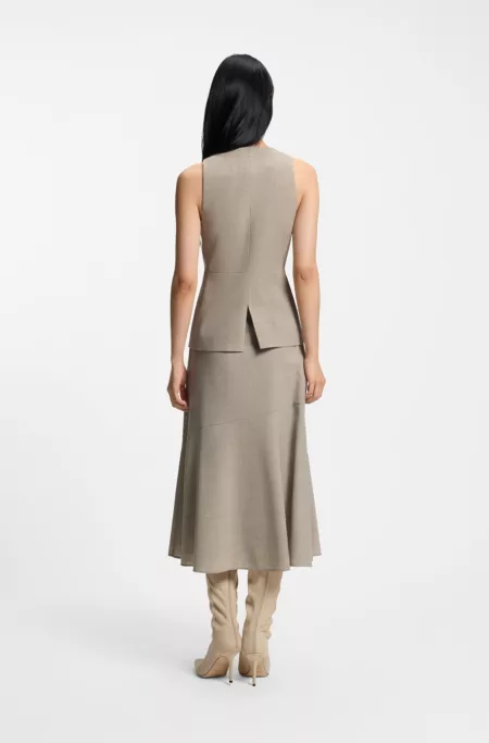 Slim-fit waistcoat in virgin wool