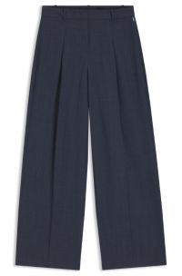 Regular-fit broek van scheerwol, Donkerblauw