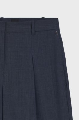 Regular-fit trousers in virgin wool, Dark Blue