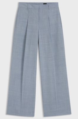 Regular-fit trousers in virgin wool, Light Blue