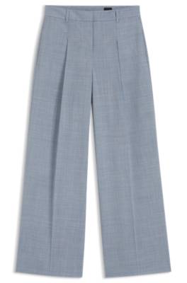 Boss Regular-fit trousers in virgin wool kostymbyxor dam – bild 4