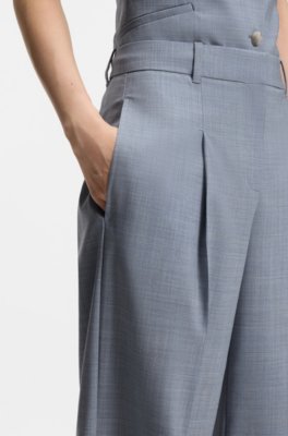 Boss Regular-fit trousers in virgin wool kostymbyxor dam – bild 3