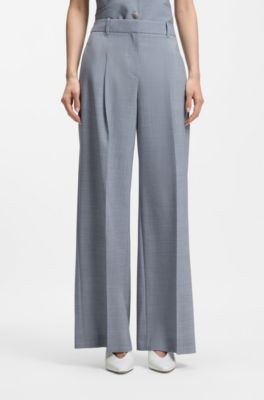 Regular-fit trousers in virgin wool, Light Blue