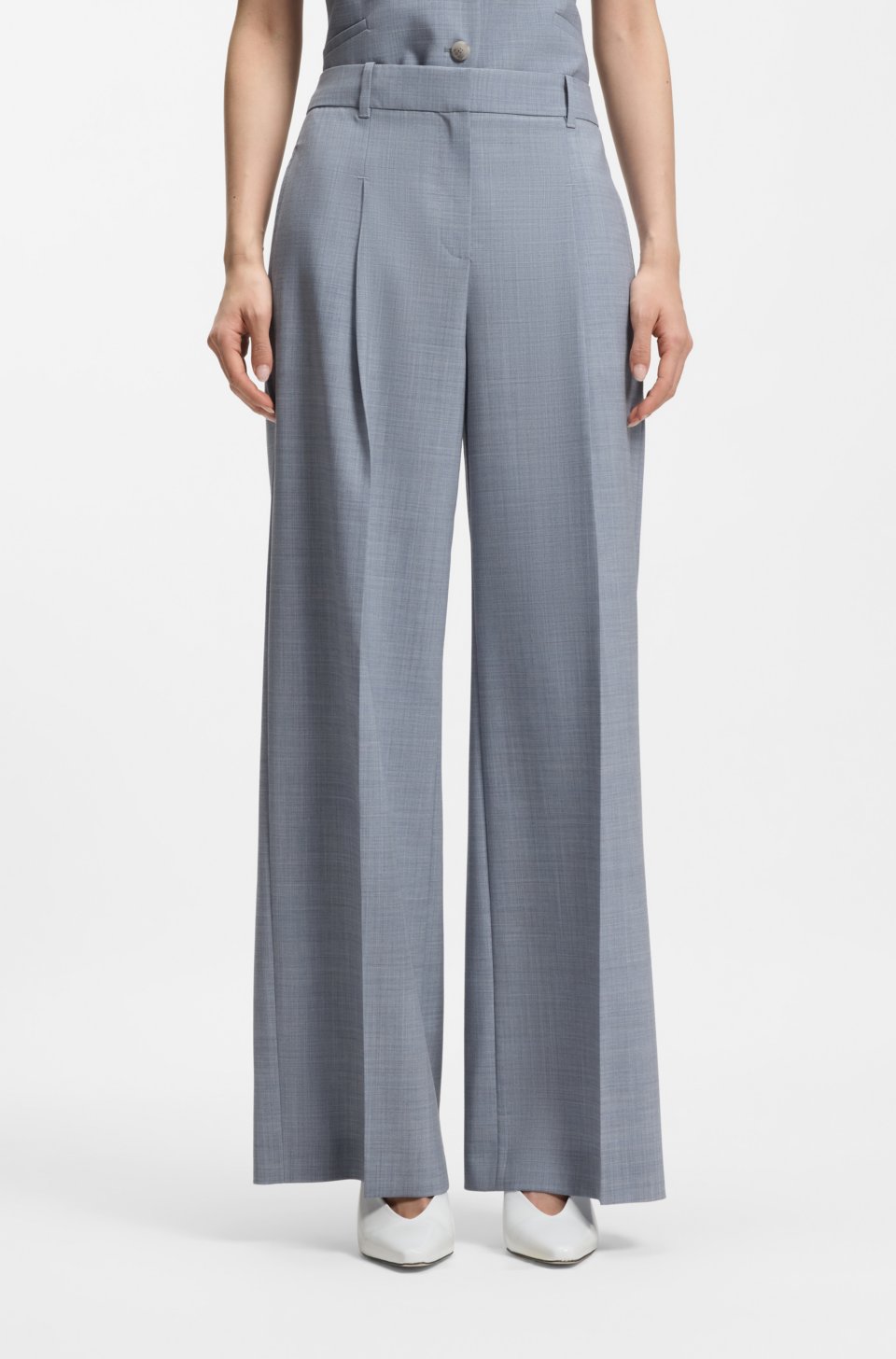 Regular-fit trousers in virgin wool