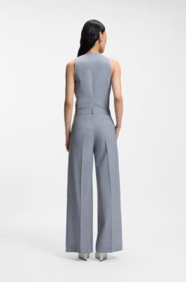 Boss Regular-fit trousers in virgin wool kostymbyxor dam – bild 2