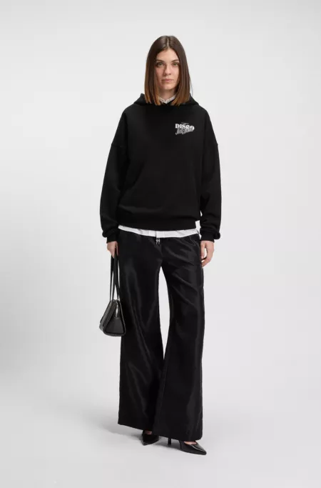 Sweat à capuche en molleton de coton avec motif disco