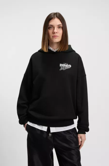Sweat à capuche en molleton de coton avec motif disco