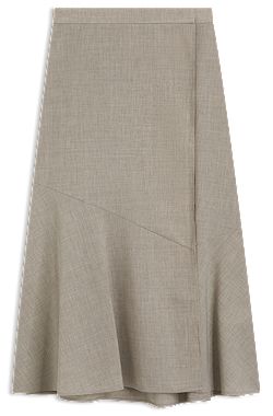 A-line skirt in melange virgin wool