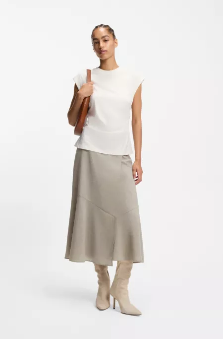 A-line skirt in melange virgin wool