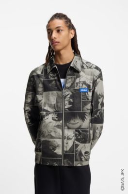 HUGO x Jujutsu Kaisen reversible jacket with character print, Patterned