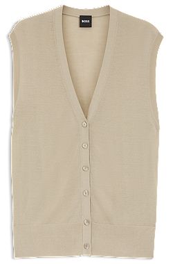 Knitted waistcoat with merino wool