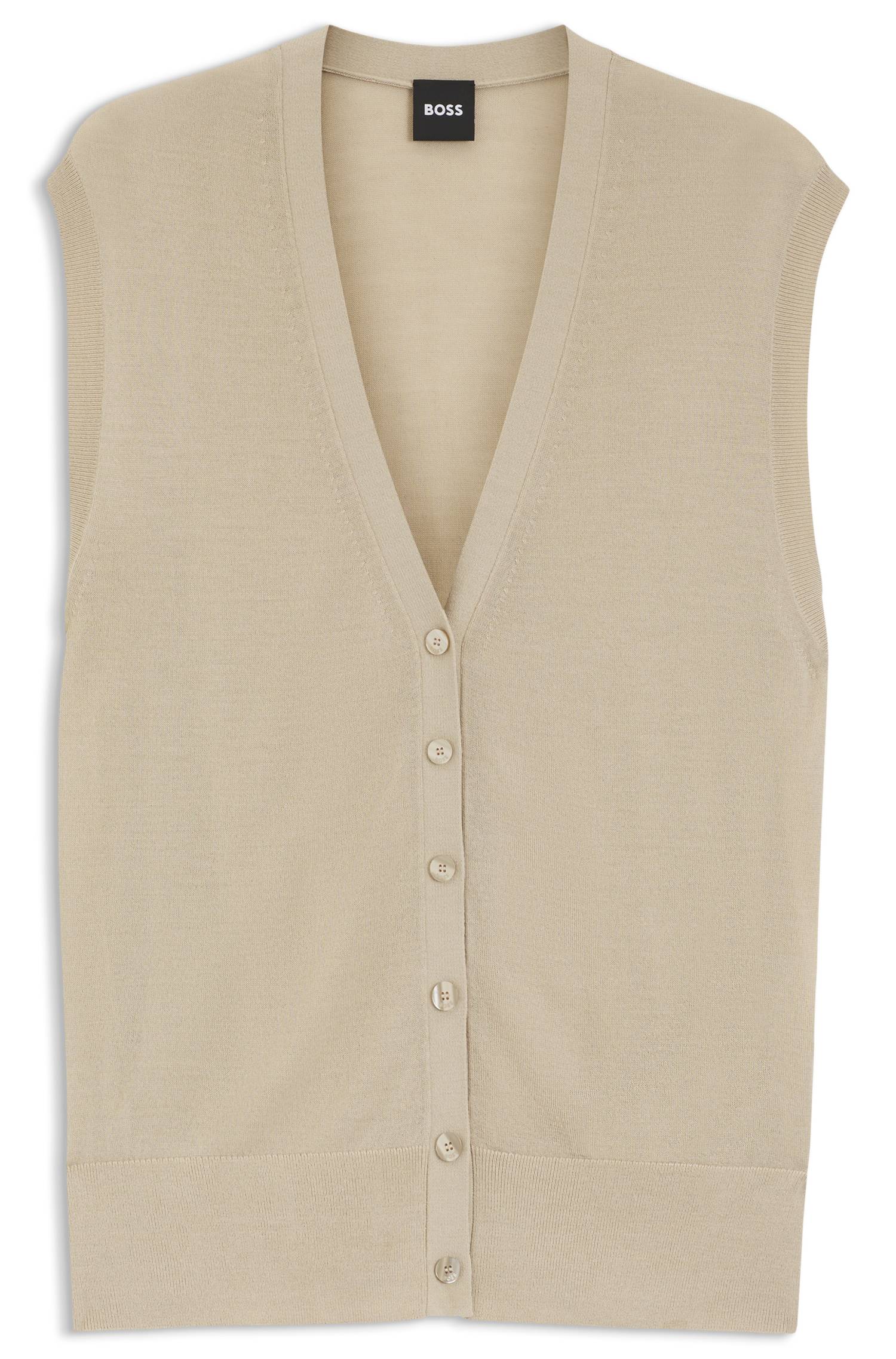 Boss Knitted waistcoat with merino wool västar dam – bild 4