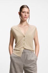 Knitted waistcoat with merino wool, Light Beige