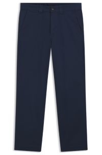 Straight-fit trousers in cotton-blend twill, Dark Blue