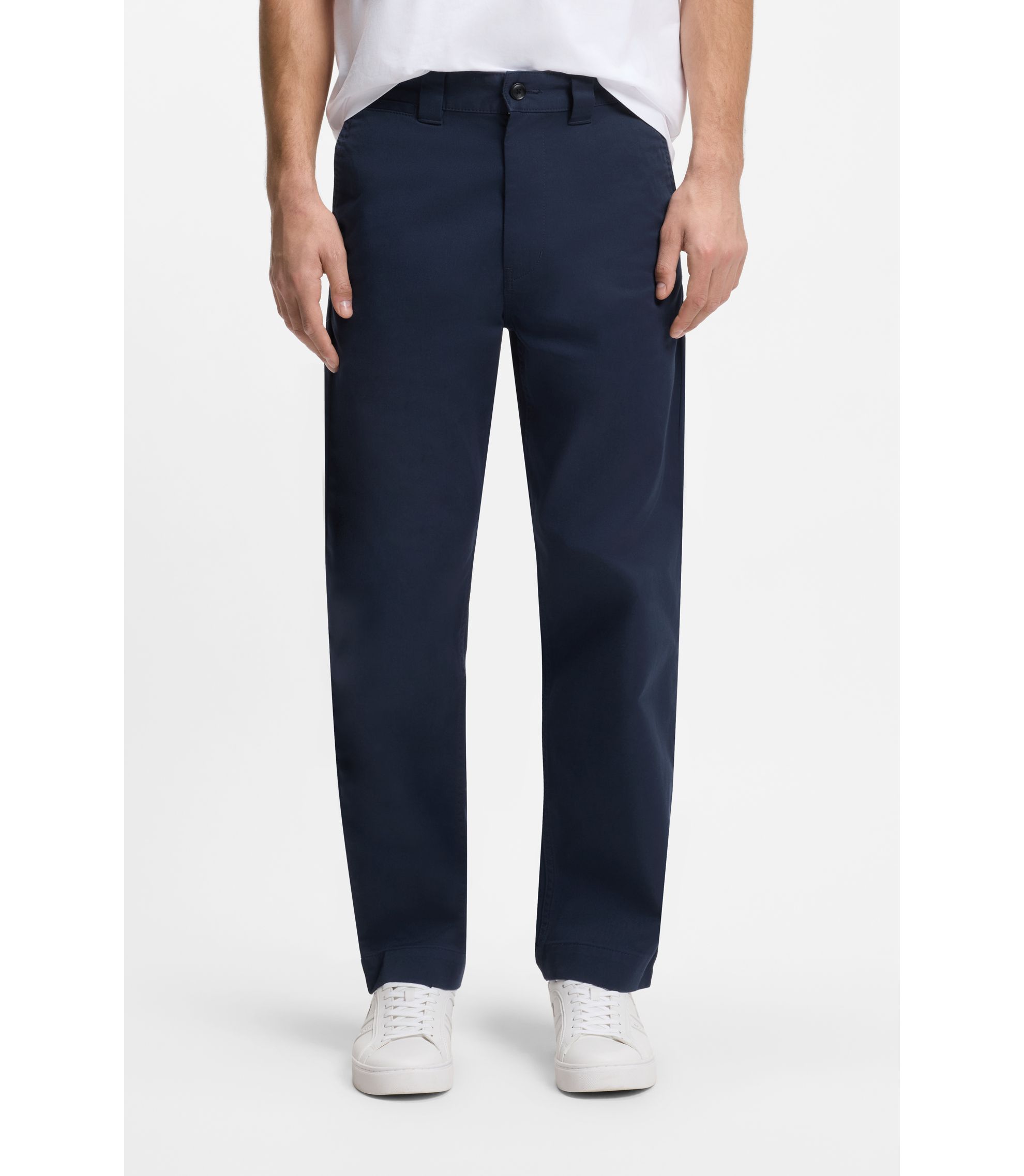 Straight-Fit Twill-Hose aus Baumwoll-Mix