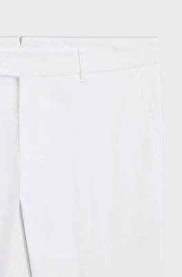 Slim-fit trousers in washable stretch cotton, White