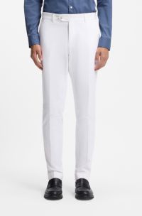Slim-fit trousers in washable stretch cotton, White