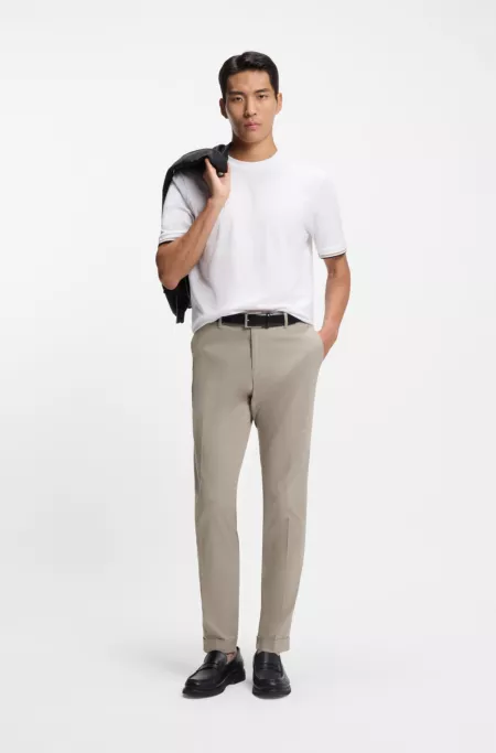 Slim-fit trousers in washable stretch cotton