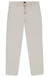 Straight-tapered-fit chinos in stretch fabric, Light Grey