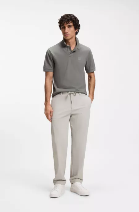 Straight-tapered-fit chinos in stretch fabric