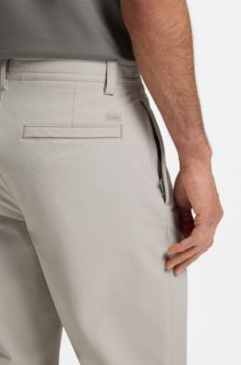 Straight-tapered-fit chinos in stretch fabric, Light Grey