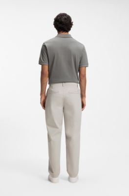 Straight-tapered-fit chino van stretchmateriaal, Lichtgrijs