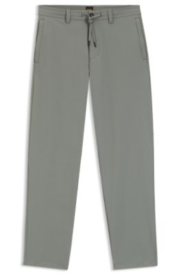 Straight-tapered-fit chinos in stretch fabric, Light Grey