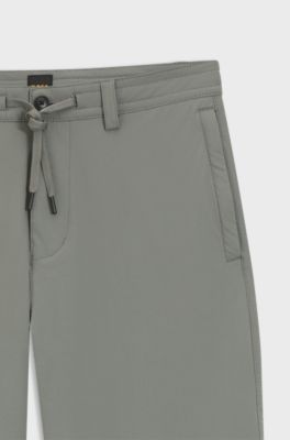 Straight-tapered-fit chinos in stretch fabric, Light Grey