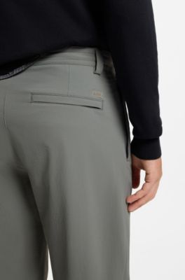 Straight-tapered-fit chinos in stretch fabric, Light Grey