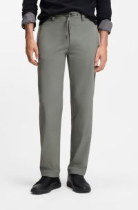 Straight-tapered-fit chinos in stretch fabric, Light Grey