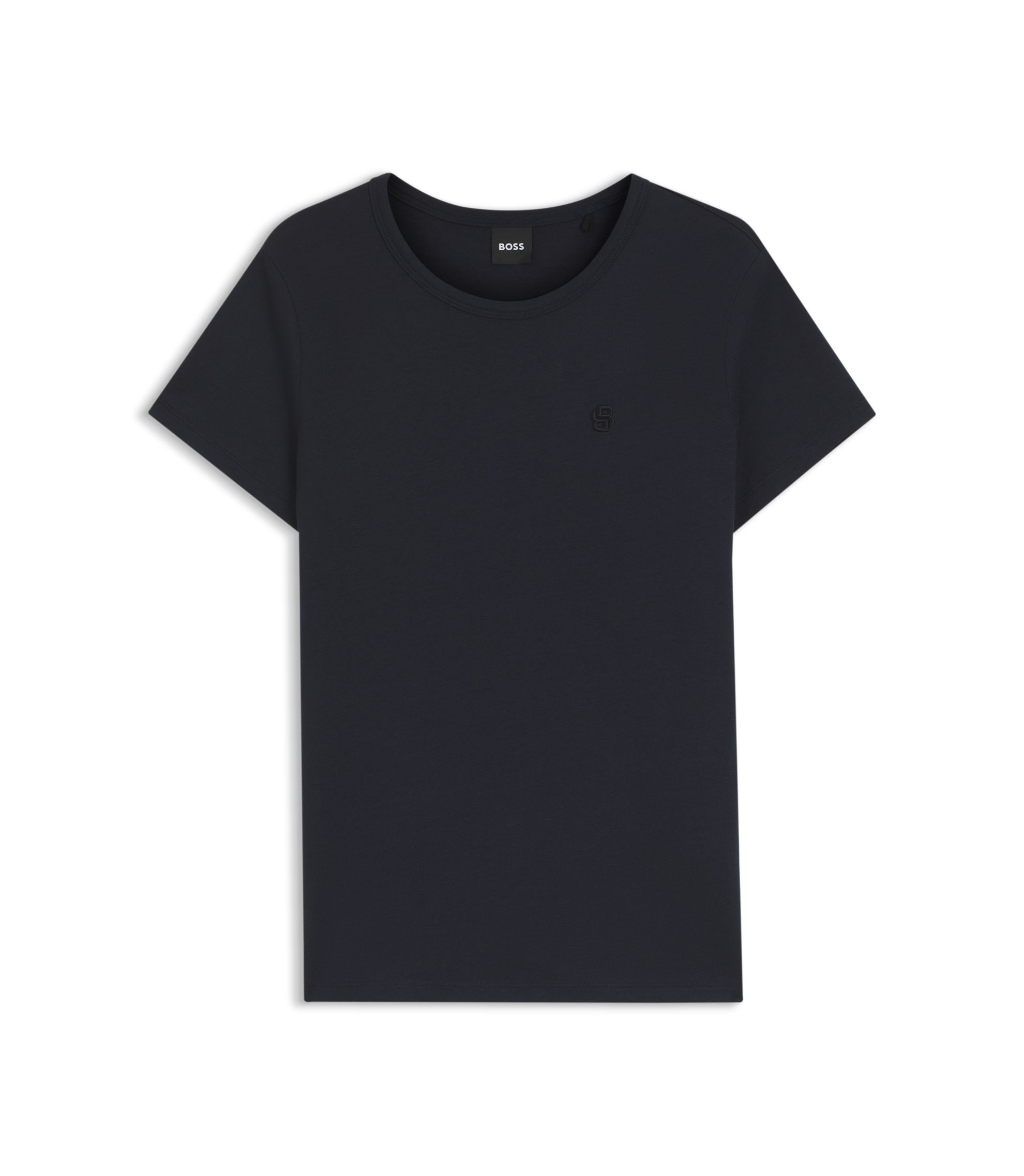 BOSS - Slim-fit T-shirt in cotton-silk blend with embroidered logo