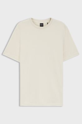 Regular-fit T-shirt in soft piqu&eacute;, Natural
